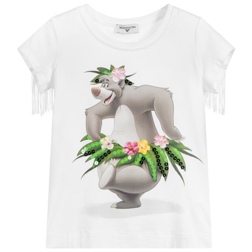 Monnalisa Bimba-Girls White Disney T-Shirt | Childrensalon Outlet
