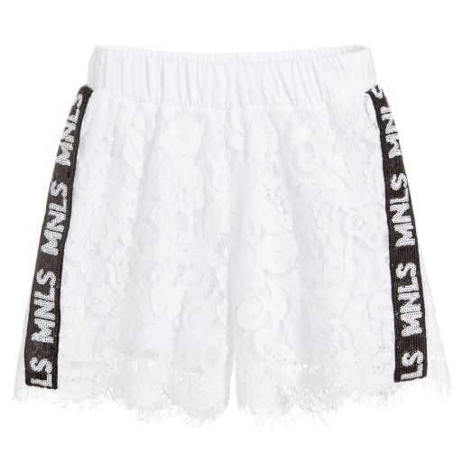 Monnalisa-Girls White Lace Shorts | Childrensalon Outlet