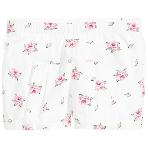 Monnalisa Bebé-Girls White & Pink Shorts | Childrensalon Outlet