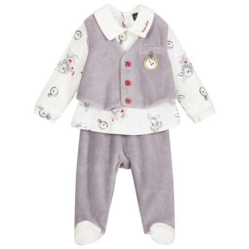 Monnalisa-Серый детский костюм (2 предмета) | Childrensalon Outlet
