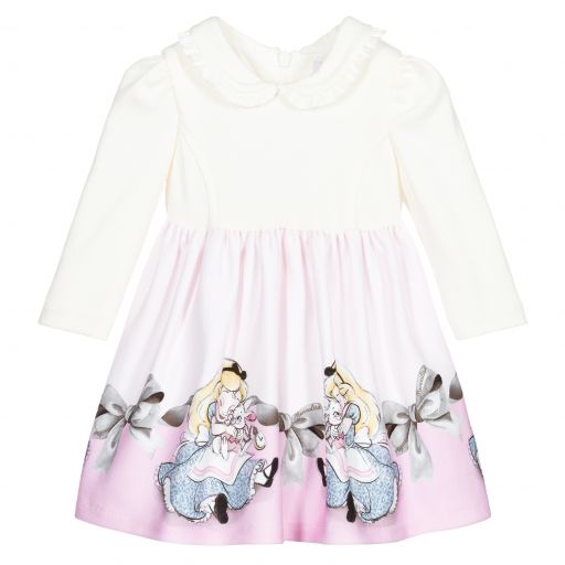 Monnalisa-Платье цвета слоновой кости и розового цвета Disney | Childrensalon Outlet