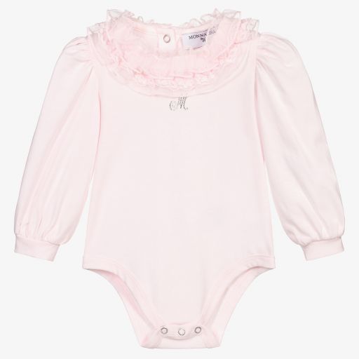 Monnalisa-Rosa Baumwollbody für Babys | Childrensalon Outlet