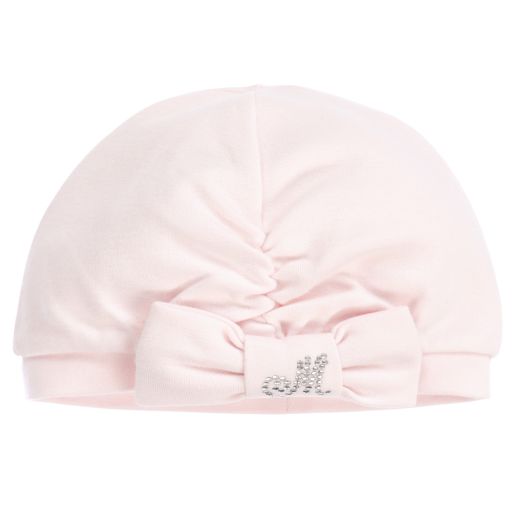 Monnalisa-Pink Cotton Baby Hat | Childrensalon Outlet
