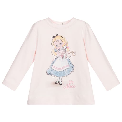 Monnalisa-Rosafarbenes Disney-Baumwolloberteil | Childrensalon Outlet