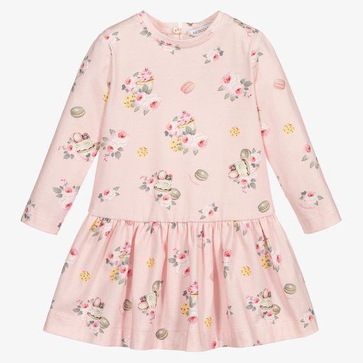 Monnalisa-Pink Cotton Jersey Dress | Childrensalon Outlet