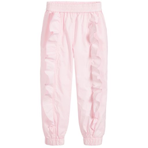 Monnalisa-Pink Cotton Poplin Trousers | Childrensalon Outlet