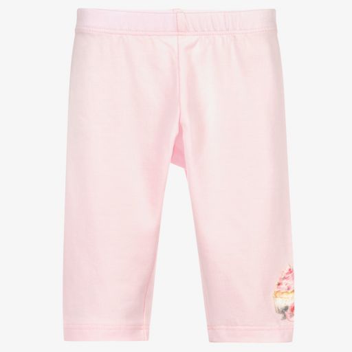 Monnalisa-Pink Cupcake Cotton Leggings | Childrensalon Outlet