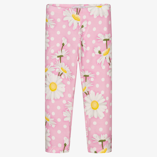 Monnalisa-Pink Daisy Print Leggings | Childrensalon Outlet