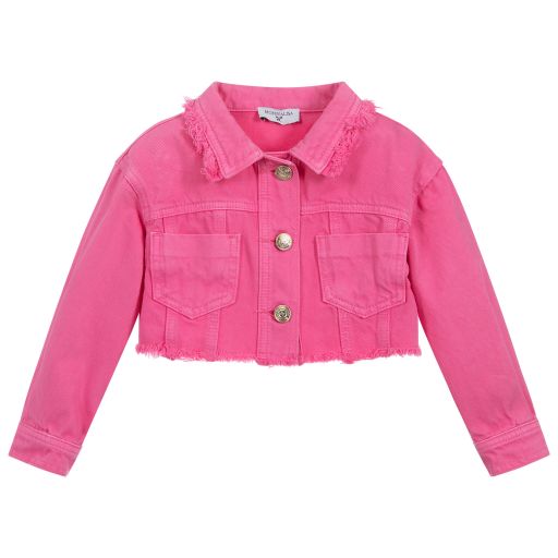 Monnalisa-Pink Denim Bugs Bunny Jacket | Childrensalon Outlet