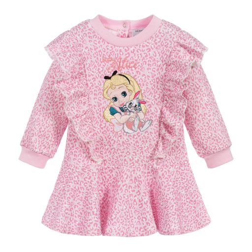 Monnalisa-Розовое платье с изображением Алисы Disney | Childrensalon Outlet