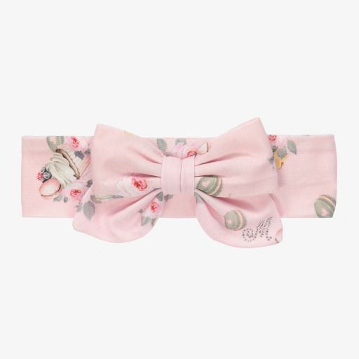 Monnalisa-Pink Floral Bow Headband | Childrensalon Outlet