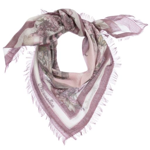 Monnalisa-Pink Floral Scarf (72cm) | Childrensalon Outlet