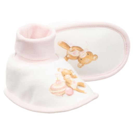 Monnalisa-Pink & Ivory Baby Booties | Childrensalon Outlet
