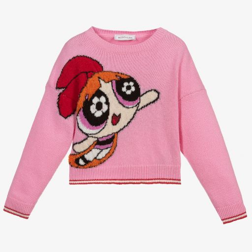 Monnalisa-Pink Powerpuff Girls Sweater | Childrensalon Outlet