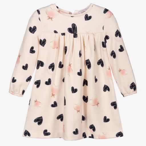 Monnalisa-Pink Viscose Heart Dress  | Childrensalon Outlet