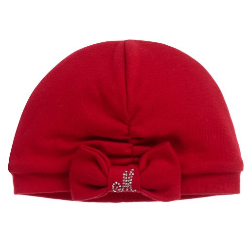 Monnalisa-Red Cotton Baby Hat | Childrensalon Outlet