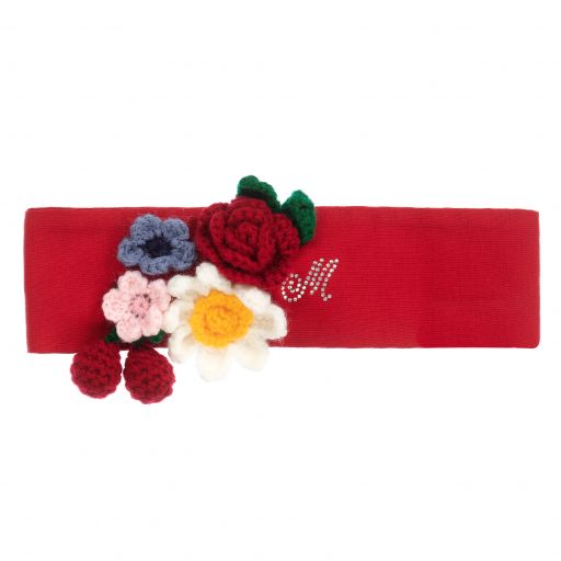 Monnalisa-Red Floral Headband | Childrensalon Outlet