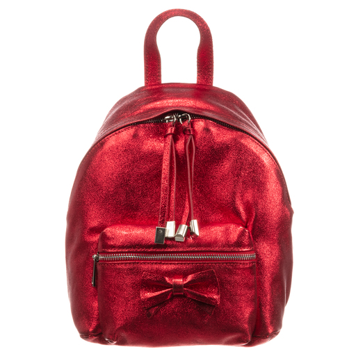 Monnalisa-Red Leather Backpack (26cm) | Childrensalon Outlet