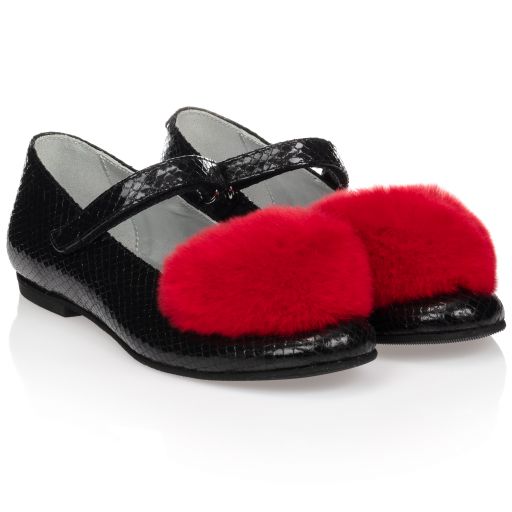 Monnalisa-Teen Black & Red Shoes | Childrensalon Outlet