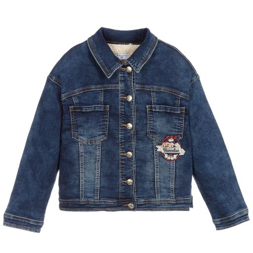 Monnalisa-Teen Blue Disney Denim Jacket | Childrensalon Outlet