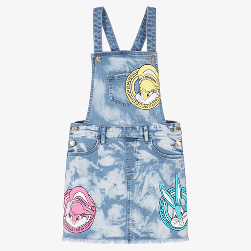 Monnalisa-Teen Bugs Bunny Denim Dress | Childrensalon Outlet