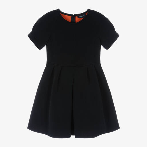 Monnalisa-Teen Girls Black Neoprene Jersey Dress | Childrensalon Outlet