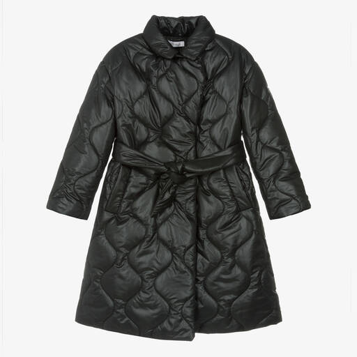 Monnalisa-Manteau noir matelassé ado fille | Childrensalon Outlet