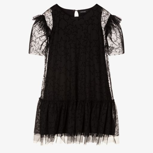 Monnalisa-Teen Girls Black Tulle Dress | Childrensalon Outlet