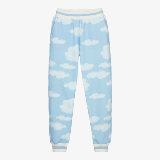 Monnalisa-Teen Girls Blue Clouds Joggers | Childrensalon Outlet