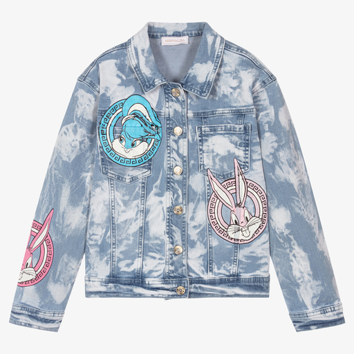 Monnalisa-Teen Girls Blue Denim Jacket | Childrensalon Outlet