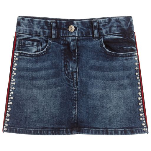 Monnalisa Chic-Teen Girls Blue Denim Skirt | Childrensalon Outlet