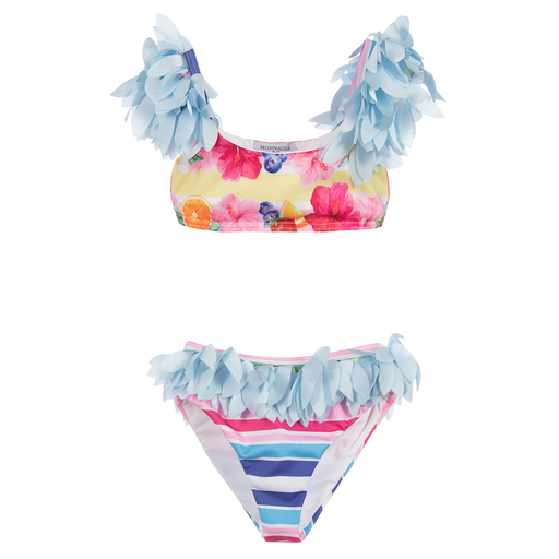 Monnalisa-Teen Girls Blue & Pink Bikini | Childrensalon Outlet