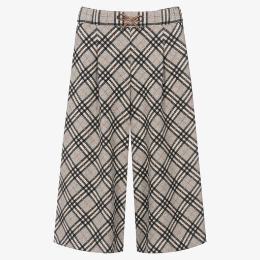 Monnalisa-Jupe-culotte grise à carreaux Ado | Childrensalon Outlet
