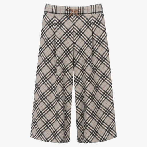 Monnalisa-Teen Girls Grey Check Culottes | Childrensalon Outlet
