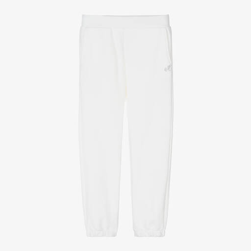 Monnalisa-Teen Girls Ivory Cotton Joggers | Childrensalon Outlet