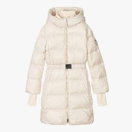 Monnalisa-Teen Girls Ivory Puffer Coat | Childrensalon Outlet