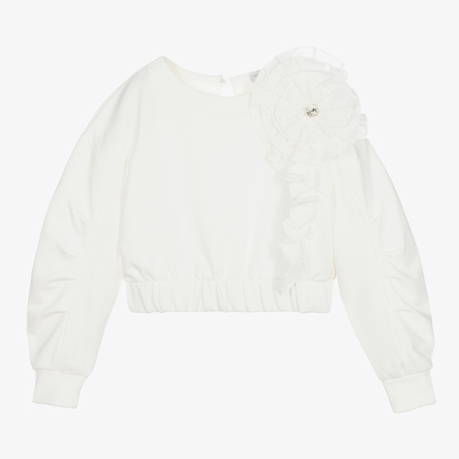 Monnalisa Chic-Teen Girls Ivory Sweatshirt | Childrensalon Outlet