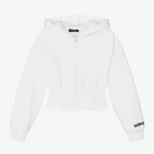 Monnalisa-Teen Girls Ivory Zip-Up Top | Childrensalon Outlet