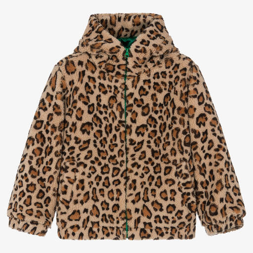 Monnalisa-Teen Girls Leopard Print Faux Fur Jacket | Childrensalon Outlet