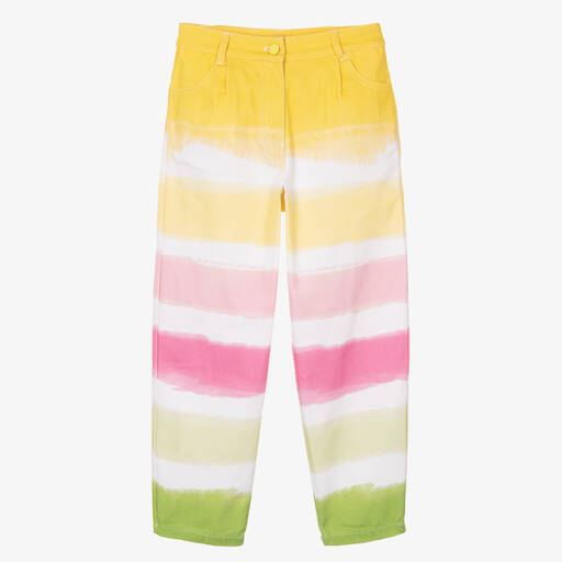 Monnalisa-Teen Girls Multicolour Striped Denim Jeans | Childrensalon Outlet