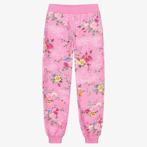 Monnalisa-Teen Girls Pink Cotton Joggers | Childrensalon Outlet