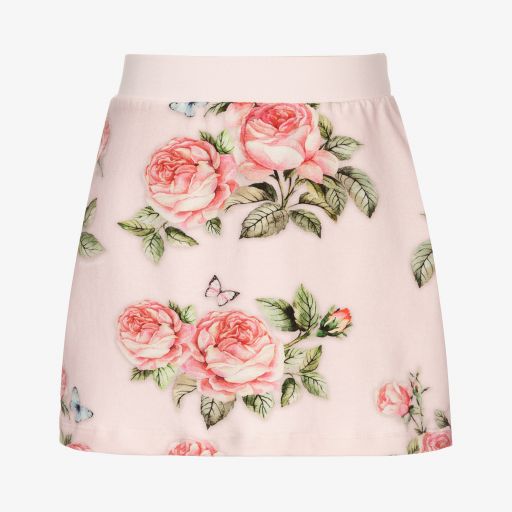 Monnalisa-Teen Girls Pink Cotton Skirt | Childrensalon Outlet