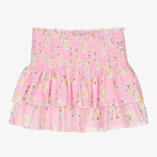 Monnalisa-Teen Girls Pink Daisies Skirt | Childrensalon Outlet