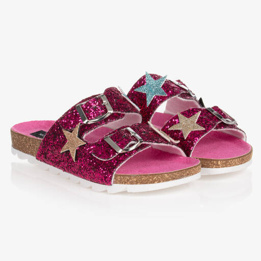 Monnalisa-Розовые сандалии с блестящими ремешками | Childrensalon Outlet