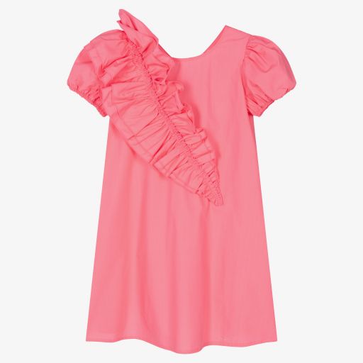 Monnalisa-Teen Girls Pink Ruffle Dress | Childrensalon Outlet