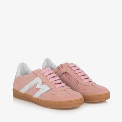 Monnalisa-Teen Girls Pink Suede Leather Trainers | Childrensalon Outlet