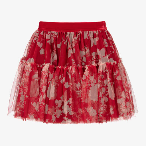 Monnalisa-Teen Girls Red Tulle Skirt | Childrensalon Outlet