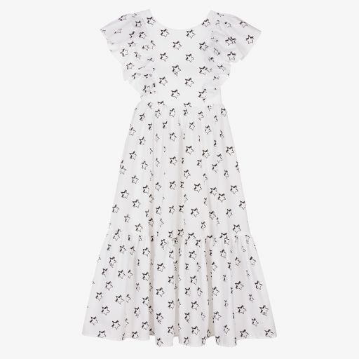 Monnalisa-Teen Girls White Cotton Dress | Childrensalon Outlet