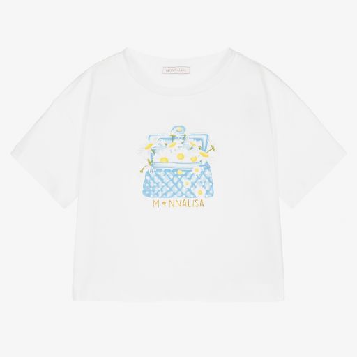 Monnalisa-Weißes Teen T-Shirt für Mädchen | Childrensalon Outlet