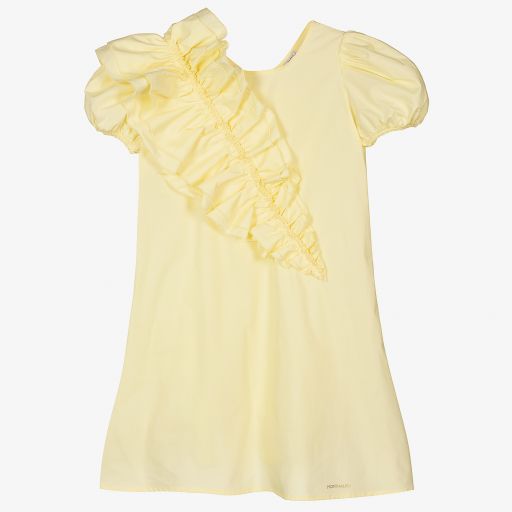 Monnalisa-Teen Girls Yellow Ruffle Dress | Childrensalon Outlet
